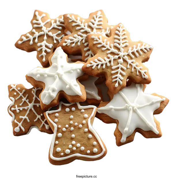 [Transparent Background PNG]A pile of snowflake-shaped cookies