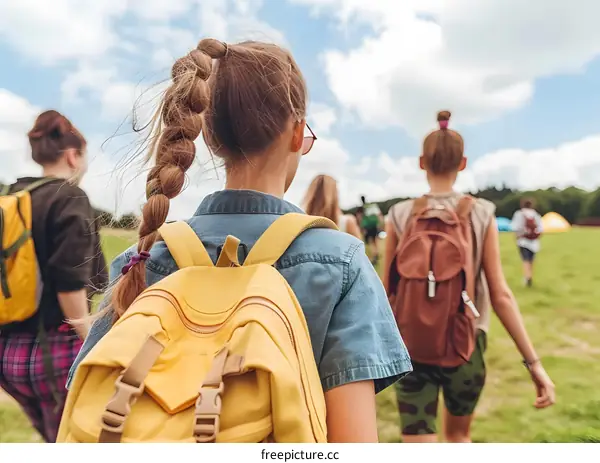Backpack Hiking on a Sunny Day