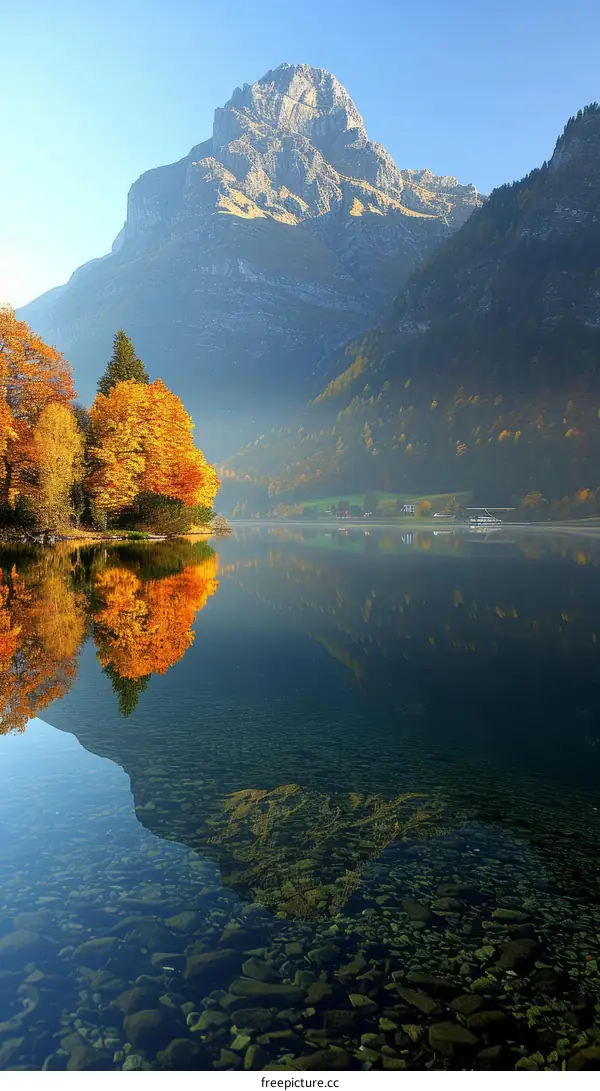 Mountain lake in the Swiss Alps