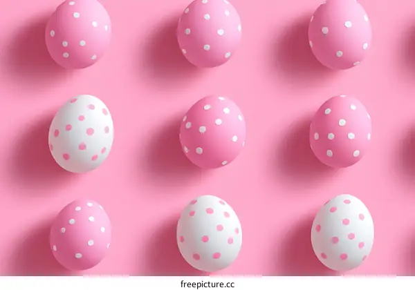 Easter Eggs Pattern on Pink Background