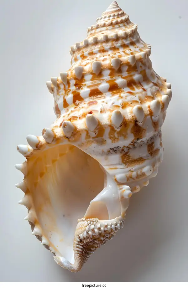 Seashell on white background