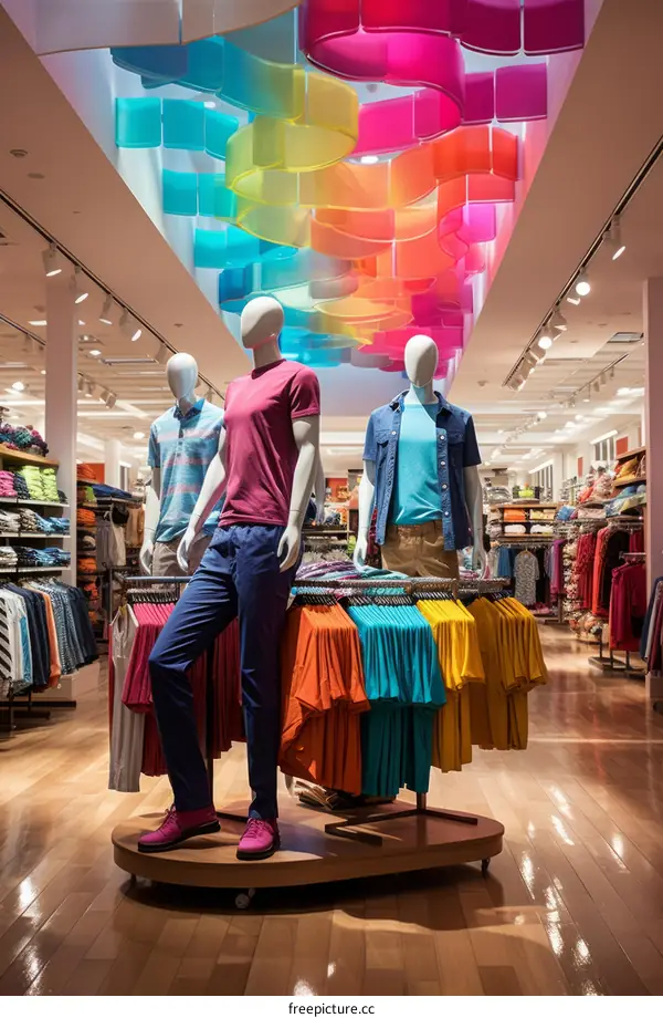 Fitting mannequins in a clothing store