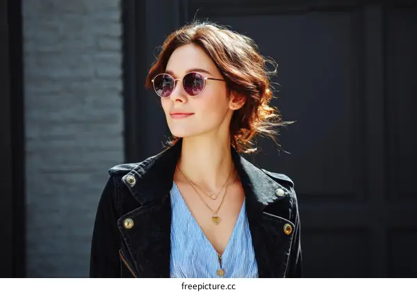 Stylish Woman Outdoors with Fashionable Accessories