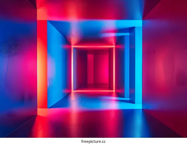 Abstract Neon Lights In A Room