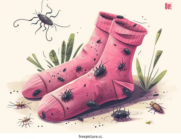 Socks Infested by Bugs and Cockroaches