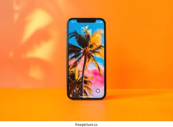Palm Tree Wallpaper on Smartphone Screen