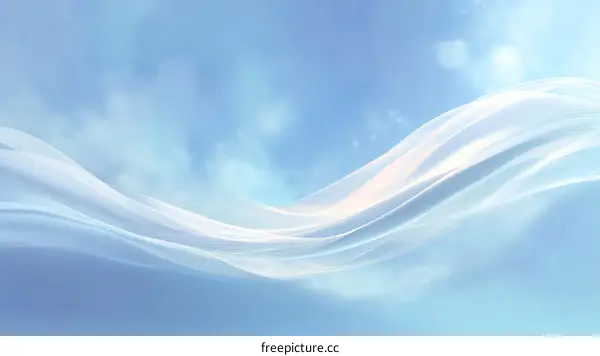 Abstract Sky Blue Soft Flowing Fabric Illustration
