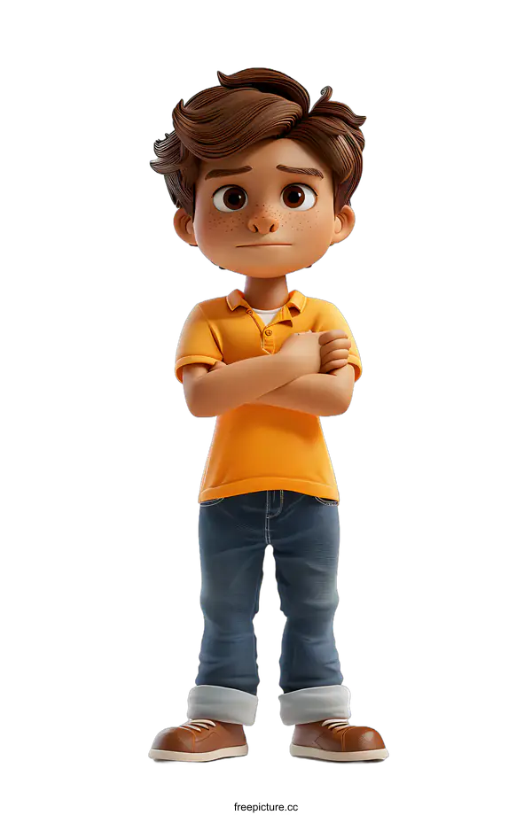 [Transparent Background PNG]3D illustration of a boy