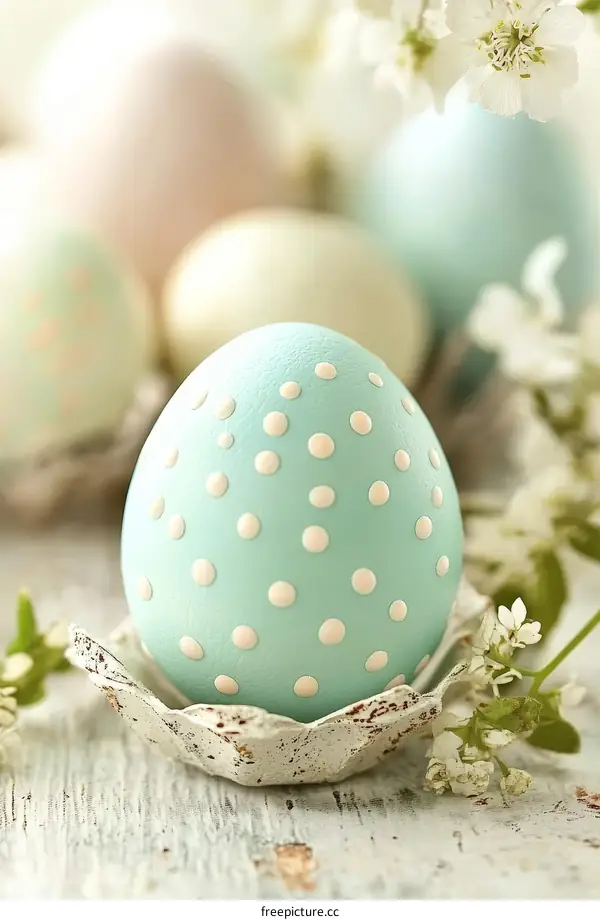 Easter Eggs Decorated with Polka Dots
