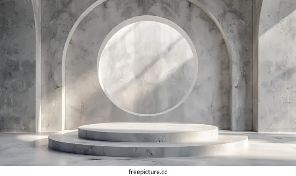 Modern Grey Concrete Podium Display