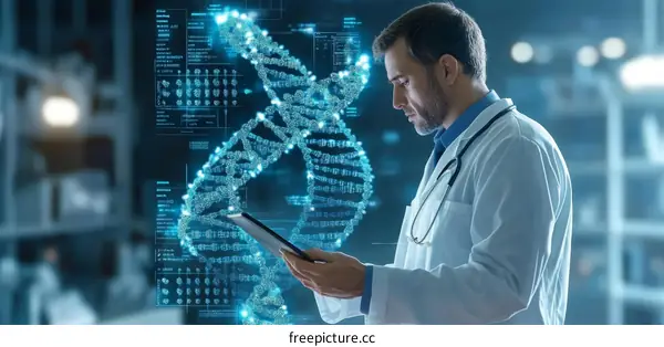 Doctor Studying DNA Technology