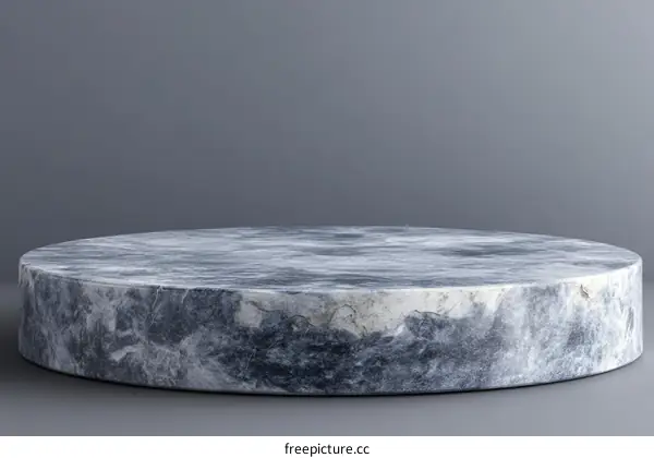 Abstract Grey Marble Round Display Podium