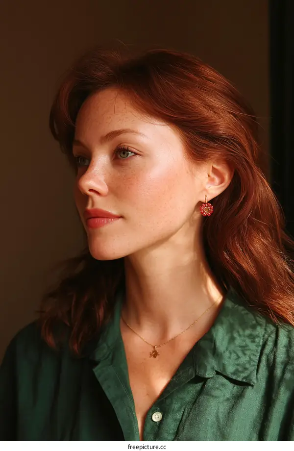 Close-up Portrait of a Redhead Woman
