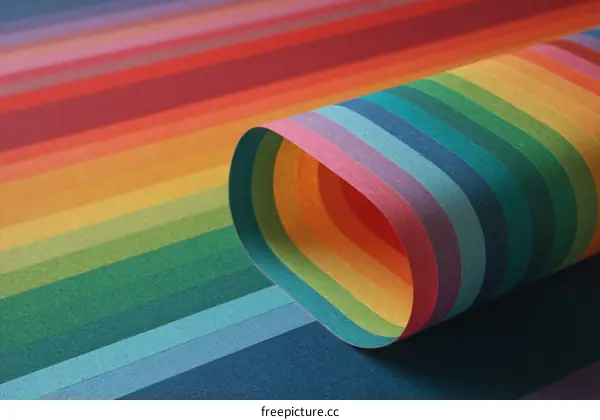 Colorful Rainbow Striped Paper Roll