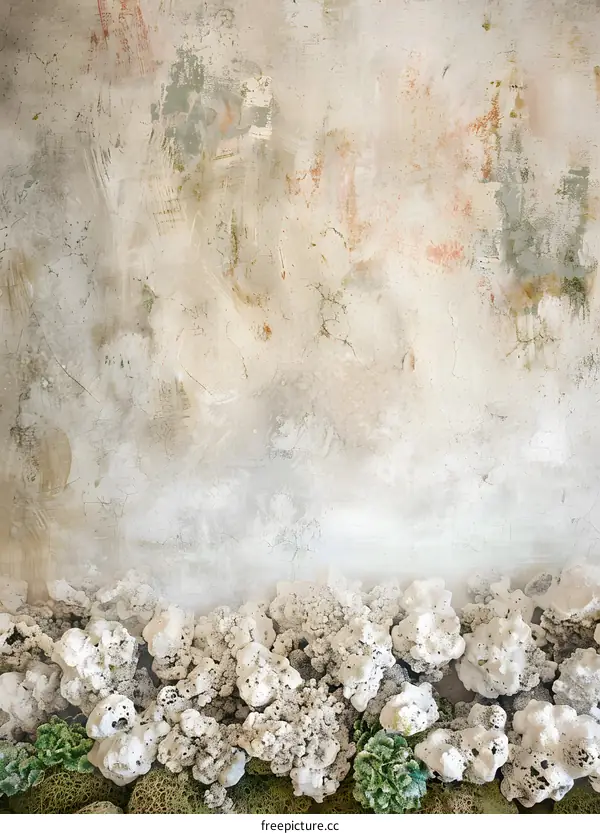 White Coral with Distressed Concrete Wall Background
