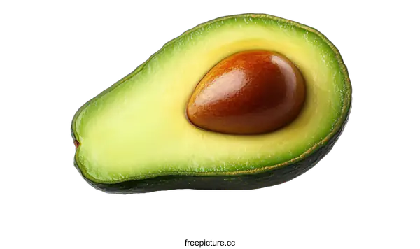 [Transparent Background PNG]Close Up of a Fresh Avocado Half