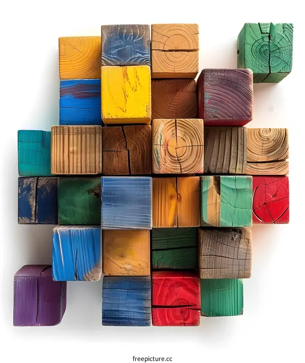 Colorful wooden blocks