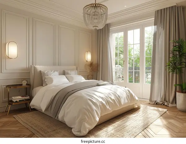 Elegant Beige Bedroom Interior Design