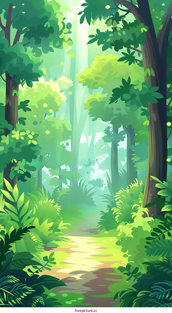 Green Forest Path Illustration