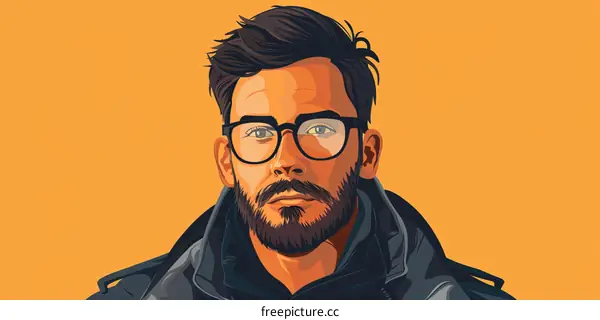 Portrait of a Bearded Man with Glasses
