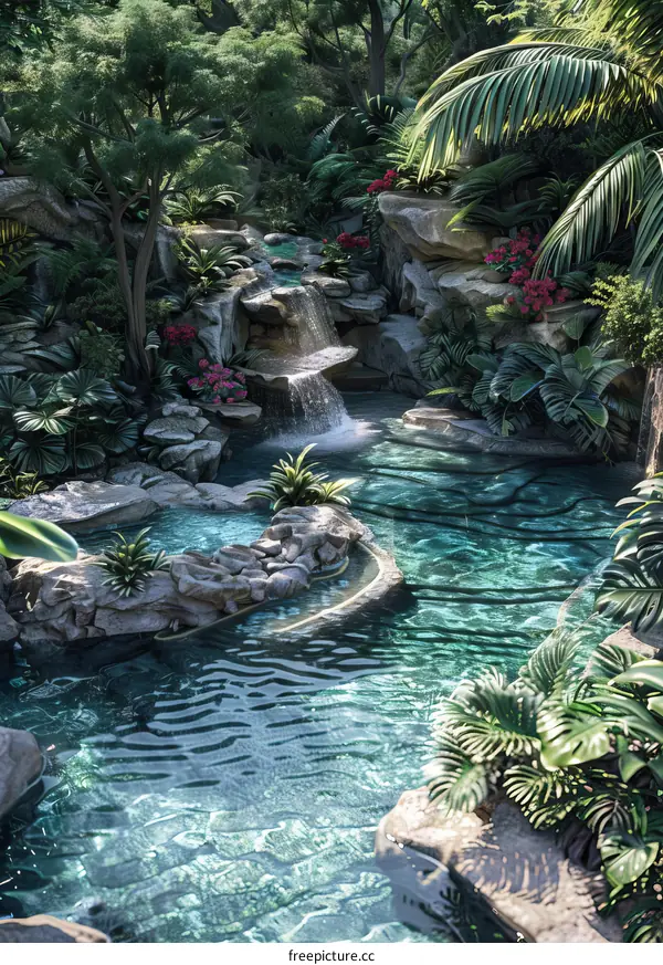 Tropical Paradise Waterfalls and Pools