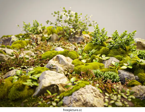 Close Up of Green Moss on Rocks
