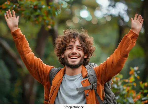 Happy Man Enjoying Outdoors