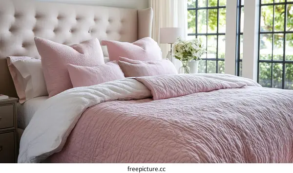 Pink Bedding Set in a Stylish Bedroom