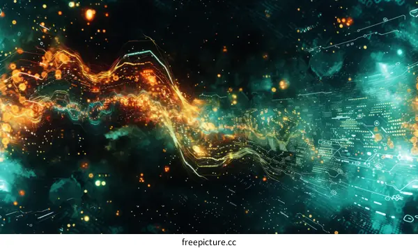 Abstract Digital Background with Glow Effect