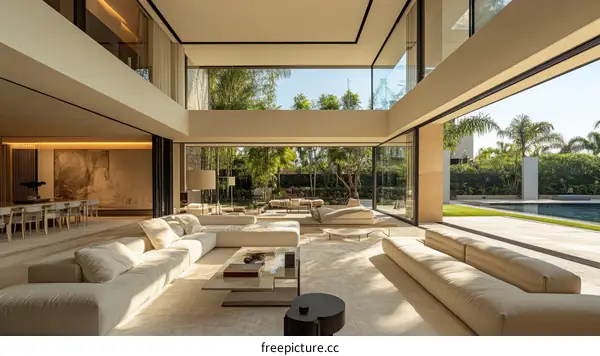 Modern Luxury Home Interior with Panoramic Views