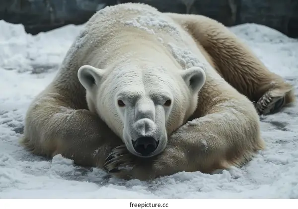Polar Bear Relaxing in the Snow