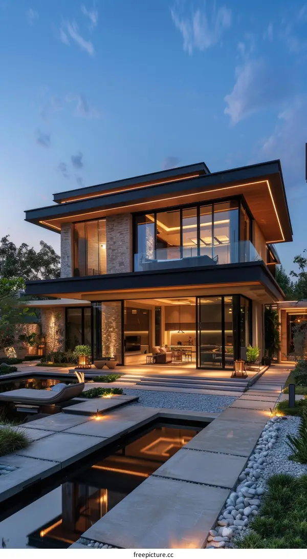 Modern House with Pool and Garden