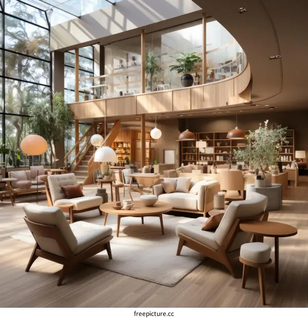 An example of a mid-century modern living room