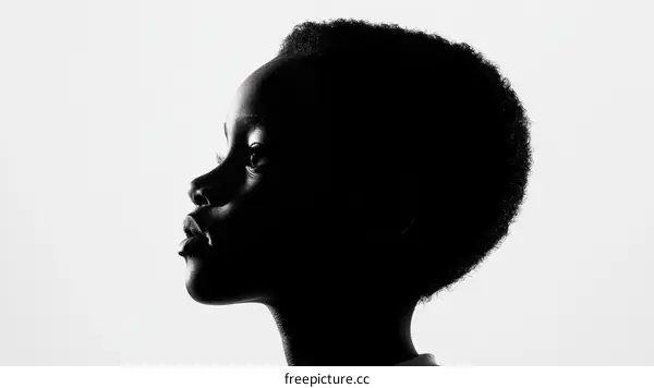Profile Silhouette of a Young Person