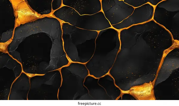 Abstract Gold and Black Texture Design