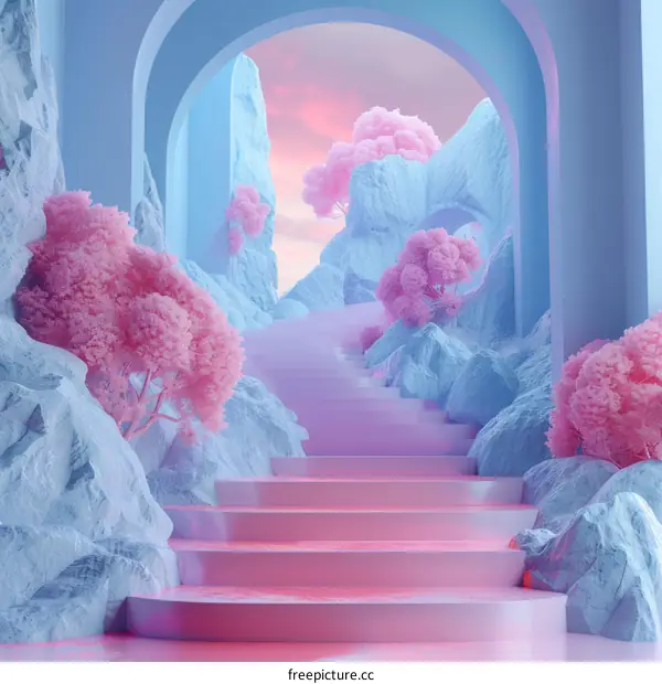 Pastel Dreamy Stairway to Paradise