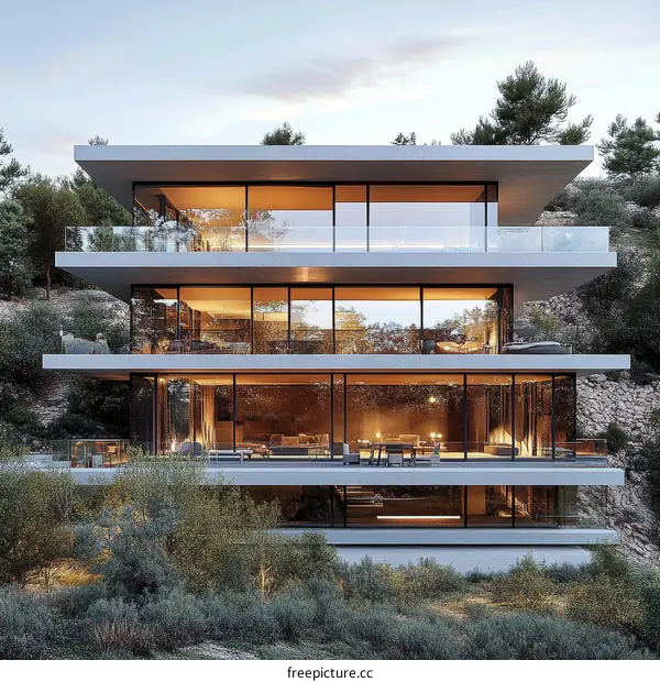 Modern Multi-Story House with Panoramic Views
