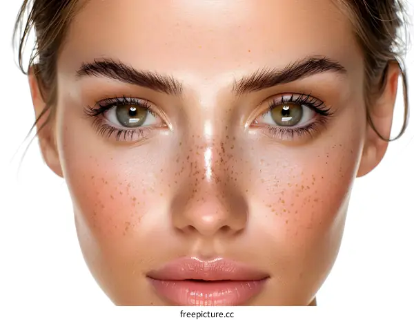 Close Up Portrait of Woman with Freckles