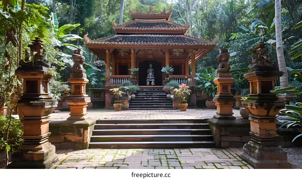 Small temple in the middle of the jungle