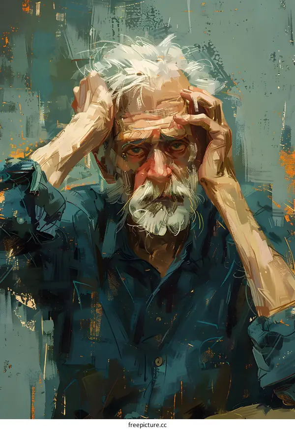 Portrait of an old man with white hair and beard