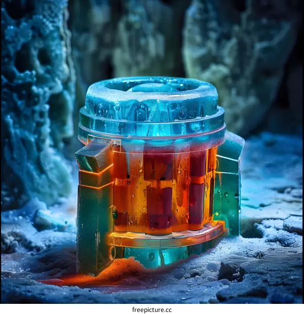 Crystalline Structure with Orange Glow