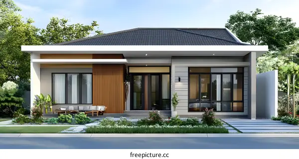 Modern Minimalist Home Design With Green Landscaping