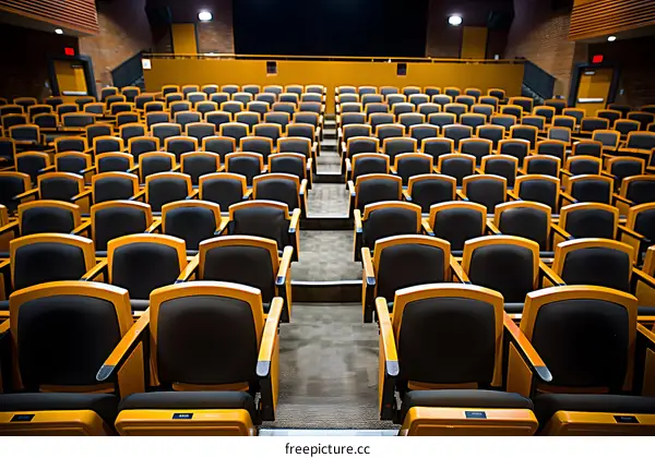 Empty Auditorium Seats in Rows
