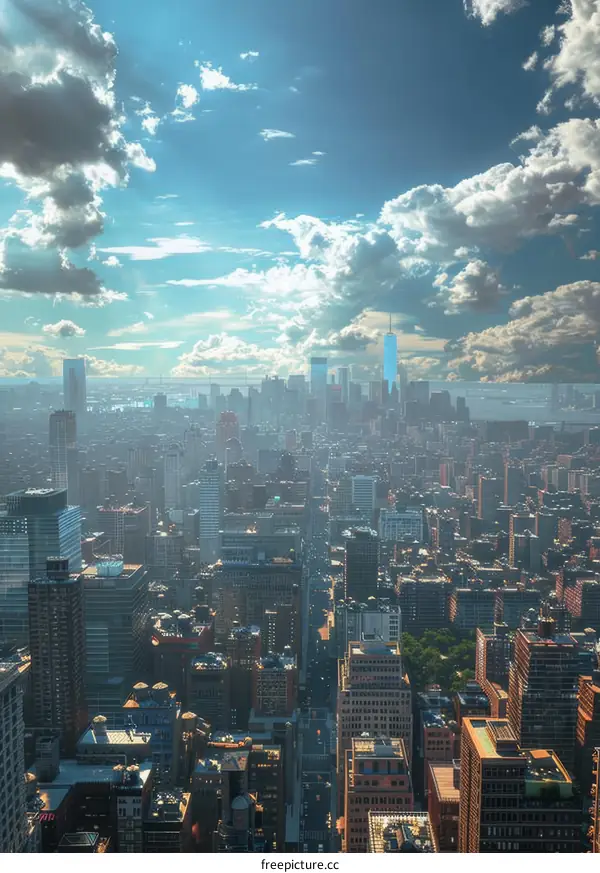 Iconic New York City Skyline at Night with Striking Architecture and Vibrant Lights