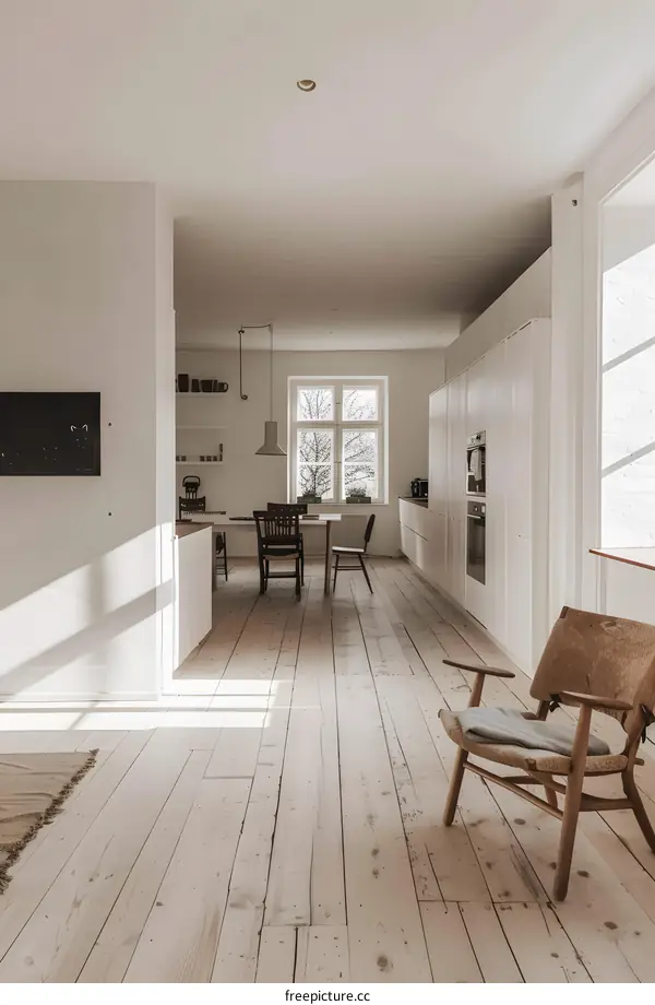 Minimalist Interior Design with White Walls and Wooden Floors
