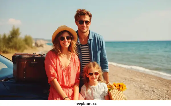 Happy Family Vacation by the Seaside