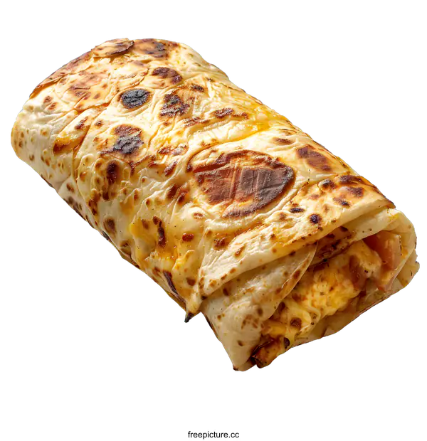 [Transparent Background PNG]Delicious Cheesy Wrap on White Background