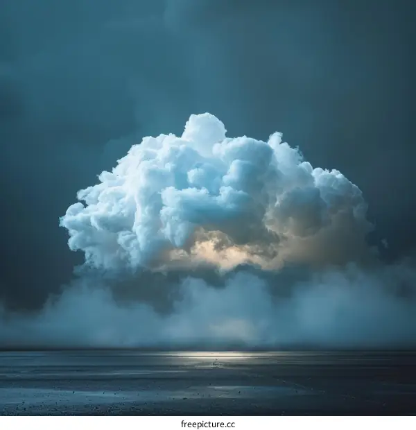 Ominous White Cloud Over Dark Sea
