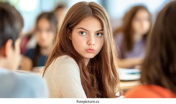 Focused Student in Classroom Setting