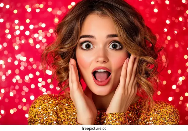 Excited Caucasian Woman Portrait